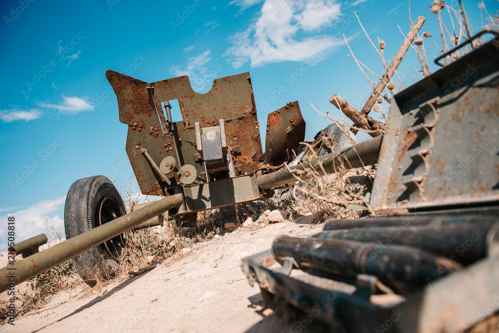 Soviet semiautomatic antitank gun caliber 45 mm. Stock Photo Adobe Stock