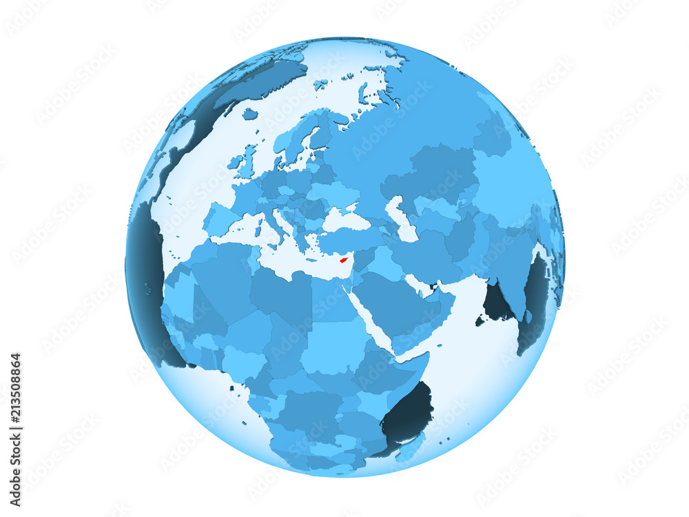 Cyprus on blue globe isolated Cyprus on blue globe isolated