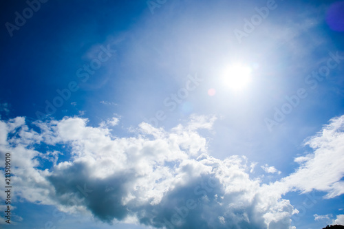 Sun and cloud on blue sky background © Nattapol_Sritongcom
