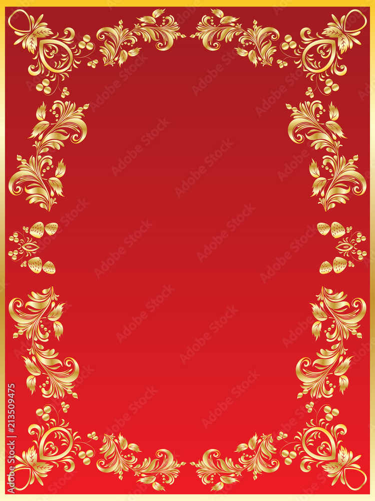 Background with golden floral