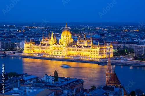 Budapest's panorama a Buda one is famous for a hotel's roof taking a photo