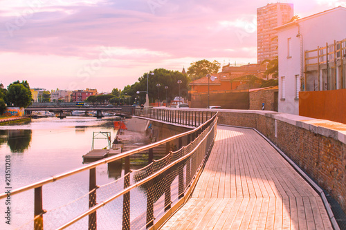 Rimini cityscape at the sunset © alexugalek