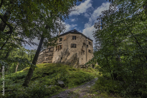 Rostejn castle in summer rainy day