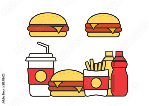 Fast food snacks and drinks. Vending machine snack vector