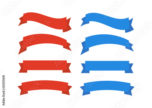 Cartoon banners and comic ribbons. Colored banner ribbon. Banner ribbon vector set