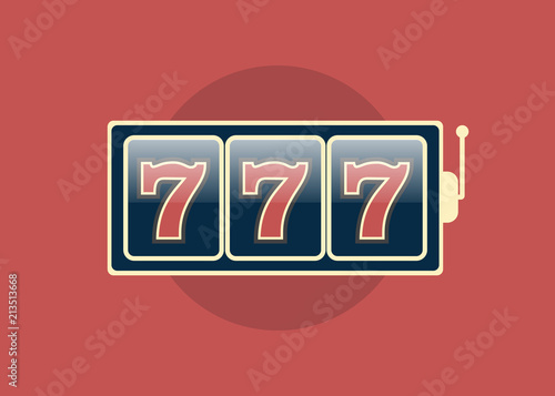 Casino vector sign set. Slot machine symbols. Lucky seven vector