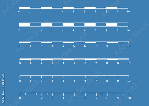 Map scales graphics for measuring distances. Scale measure map vector. Latitude and longitude distance