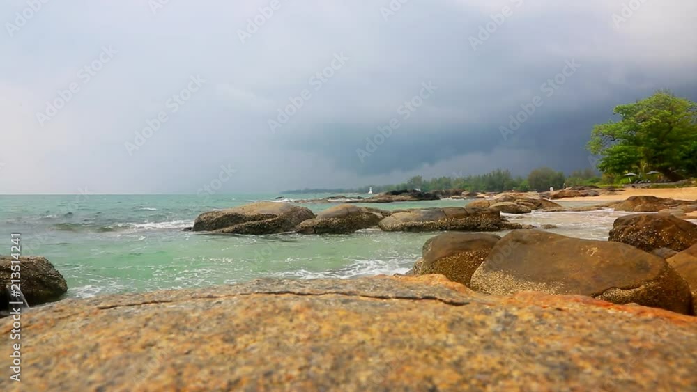 Tropical beach under gloomy sky
Tropical beach under gloomy sky