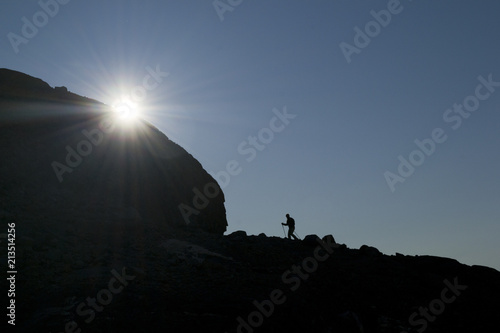 Person following the sun