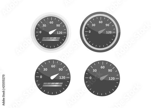 Credit score indicators. Gauges vector set