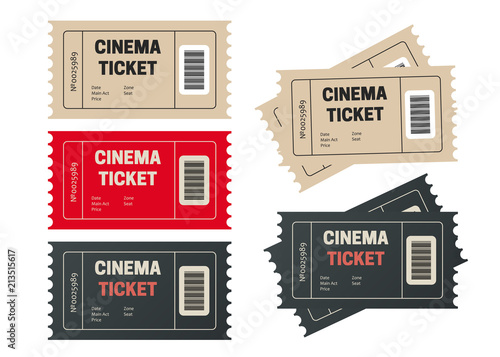 Cinema ticket. Movie tickets. Event icons
