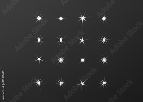 Bright firework, decoration twinkle, shiny flash. Glowing light effect star. Sparkle lights vector