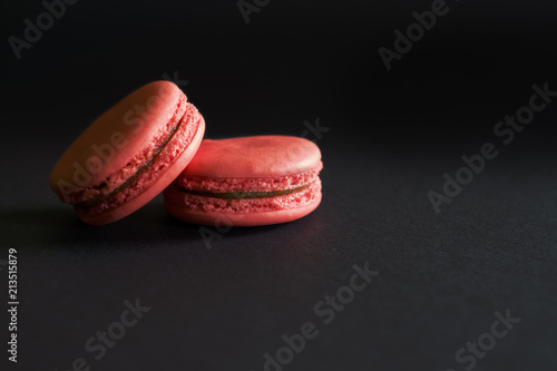 Sweet red french macaron.