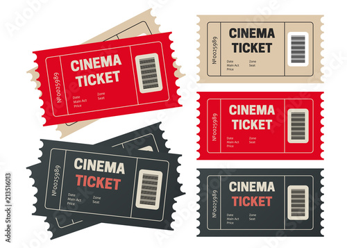 Ticket template for your event. Retro cinema or movie tickets.