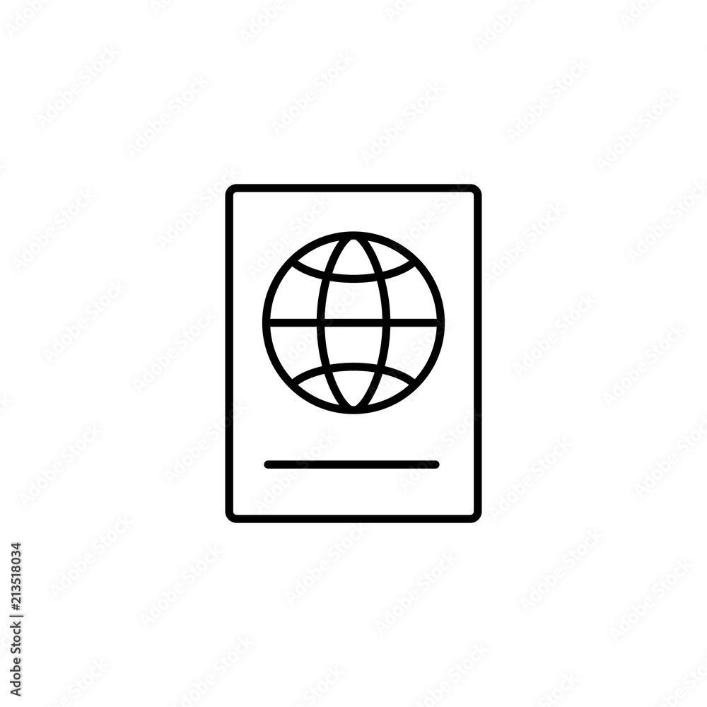 citizen passport line black icon on white background citizen passport line black icon on white background