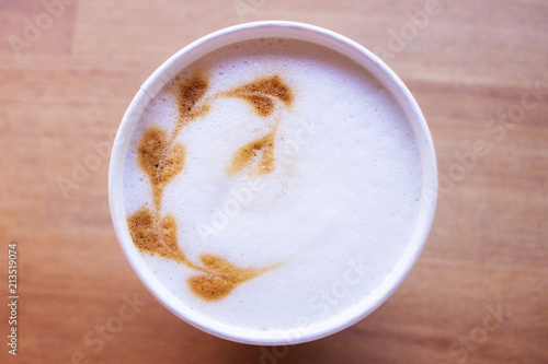 Coffee  pattern on foam.