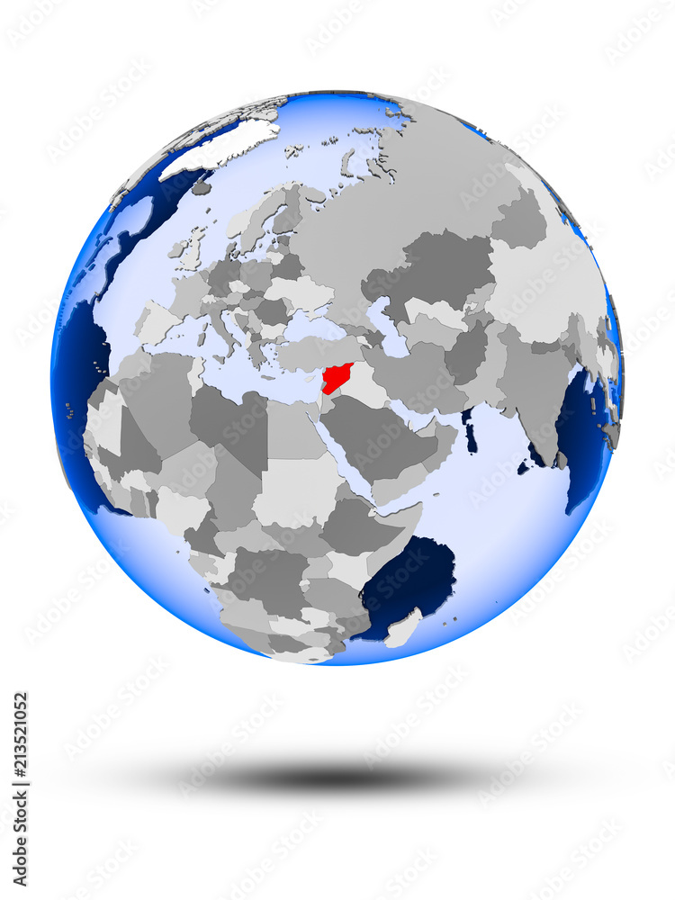 Fototapeta premium Syria on globe