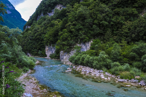 Alpine landscape with the image of Piave river