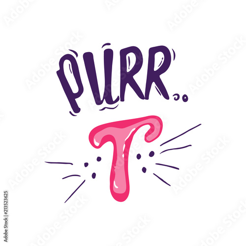 A cat's pink nose with a mustache. vector illustrations of cats symbols. purr photo