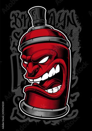 Graffiti spray monster.