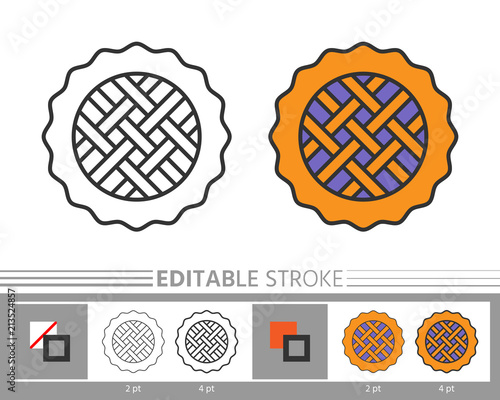 Pie linear icon coloring page