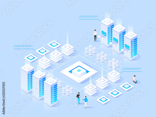 Datacenter isometric vector illustration