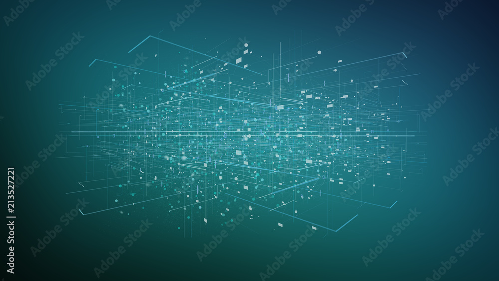 Obraz premium Data binary cloud on a background 3d rendering