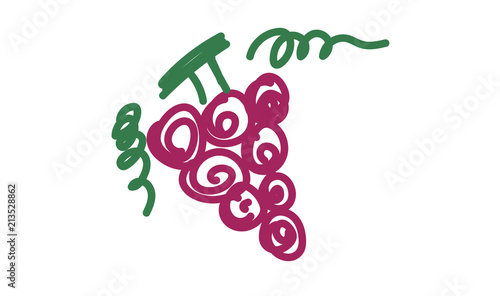 vino, icona, vettoriale, grappolo, uva, vite, 