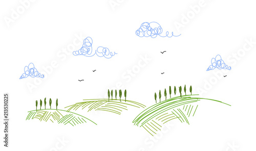 campagna, sfondo, agricoltura, stilizzato,