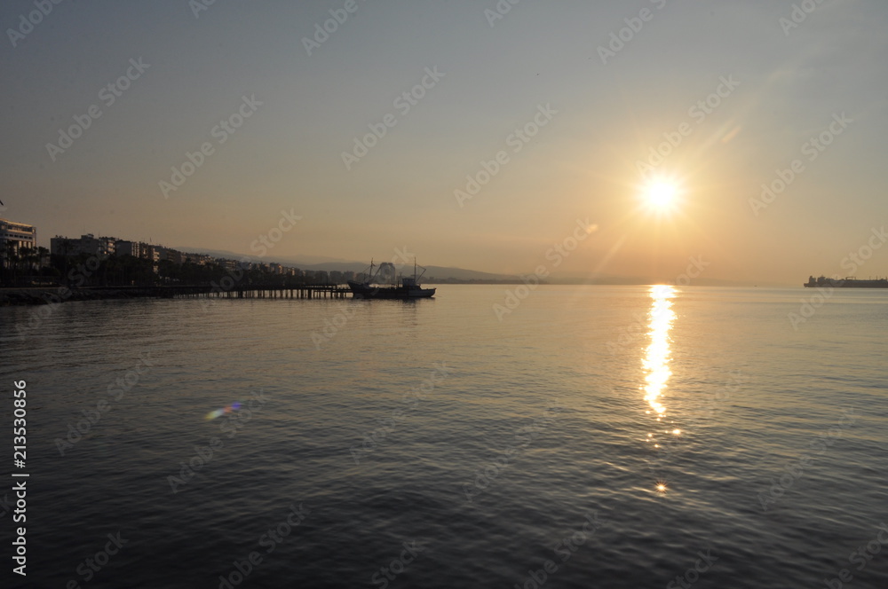 Naklejka premium The beautiful Limassol Molos in Cyprus