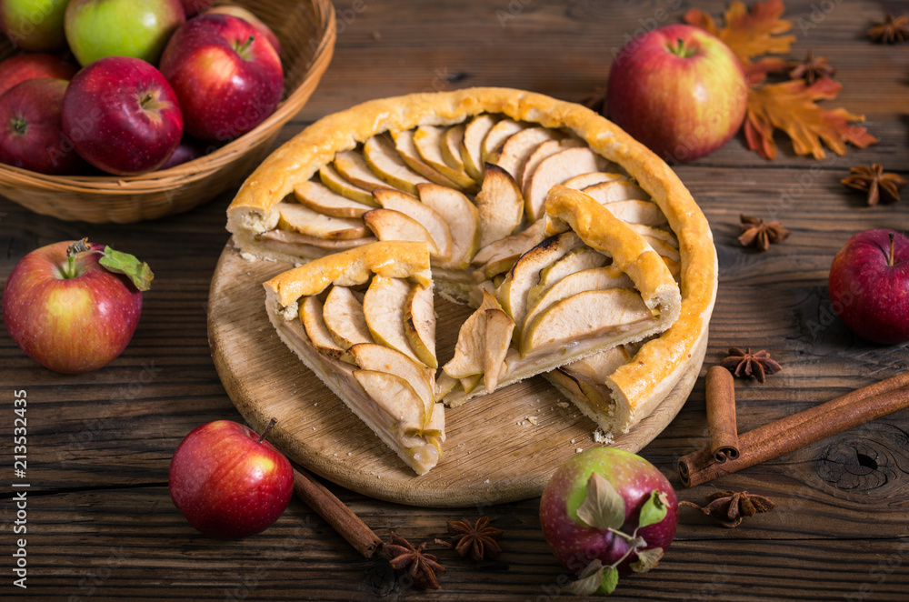 Homemade apple tart