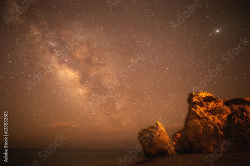 night sky. Cyprus. Cove of Aphrodite