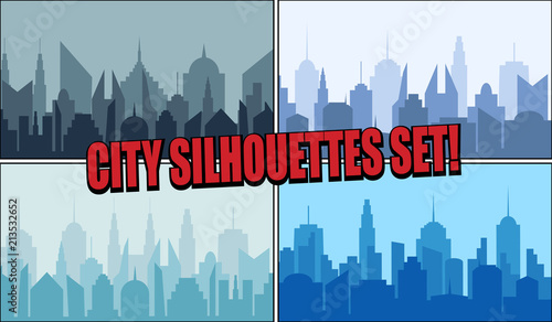 City silhouettes bright collection