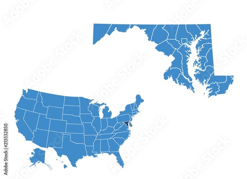 Map of Maryland state