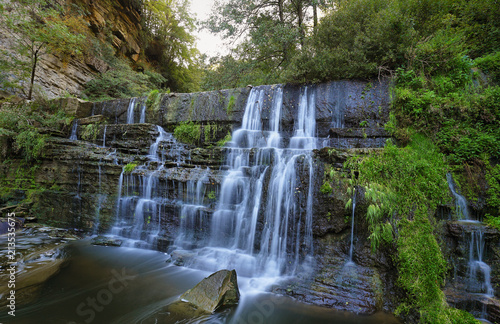 Small waterfall near village Ripit i Pruit  Catalonia  Spain