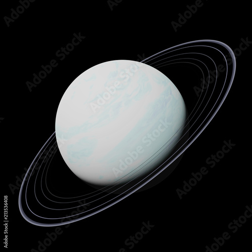 Fototapeta Naklejka Na Ścianę i Meble -  planet Uranus isolated on black background, part of the solar system