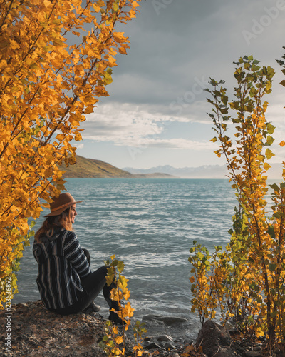 Autumn colors at Lake Tekapo