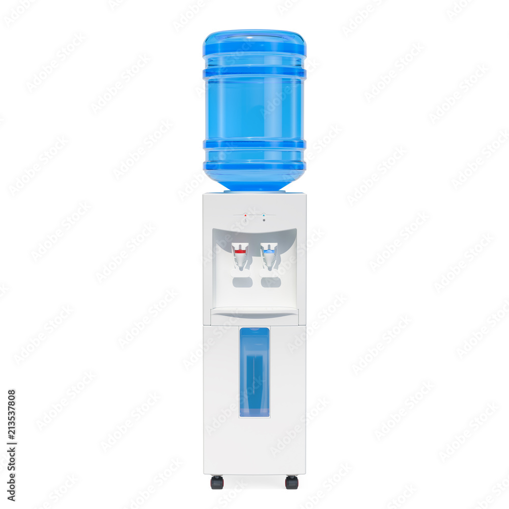 Water cooler with water dispenser bottle, 3D rendering Water cooler with water dispenser bottle, 3D rendering