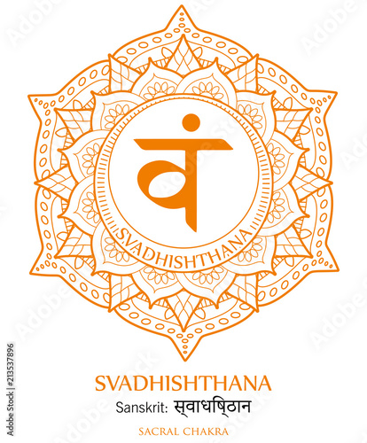 Second chakra illustration vector of Svadhishthana