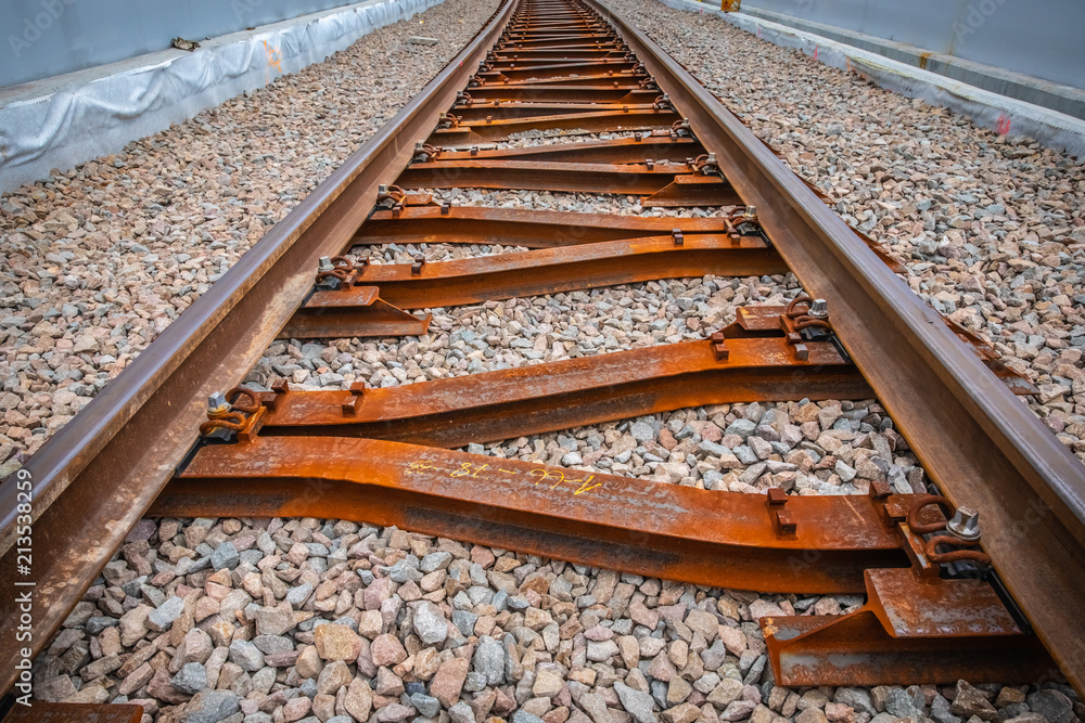 Naklejka premium Railway tracks - viaduct Krakow Krzemionki - Krakow Zablocie