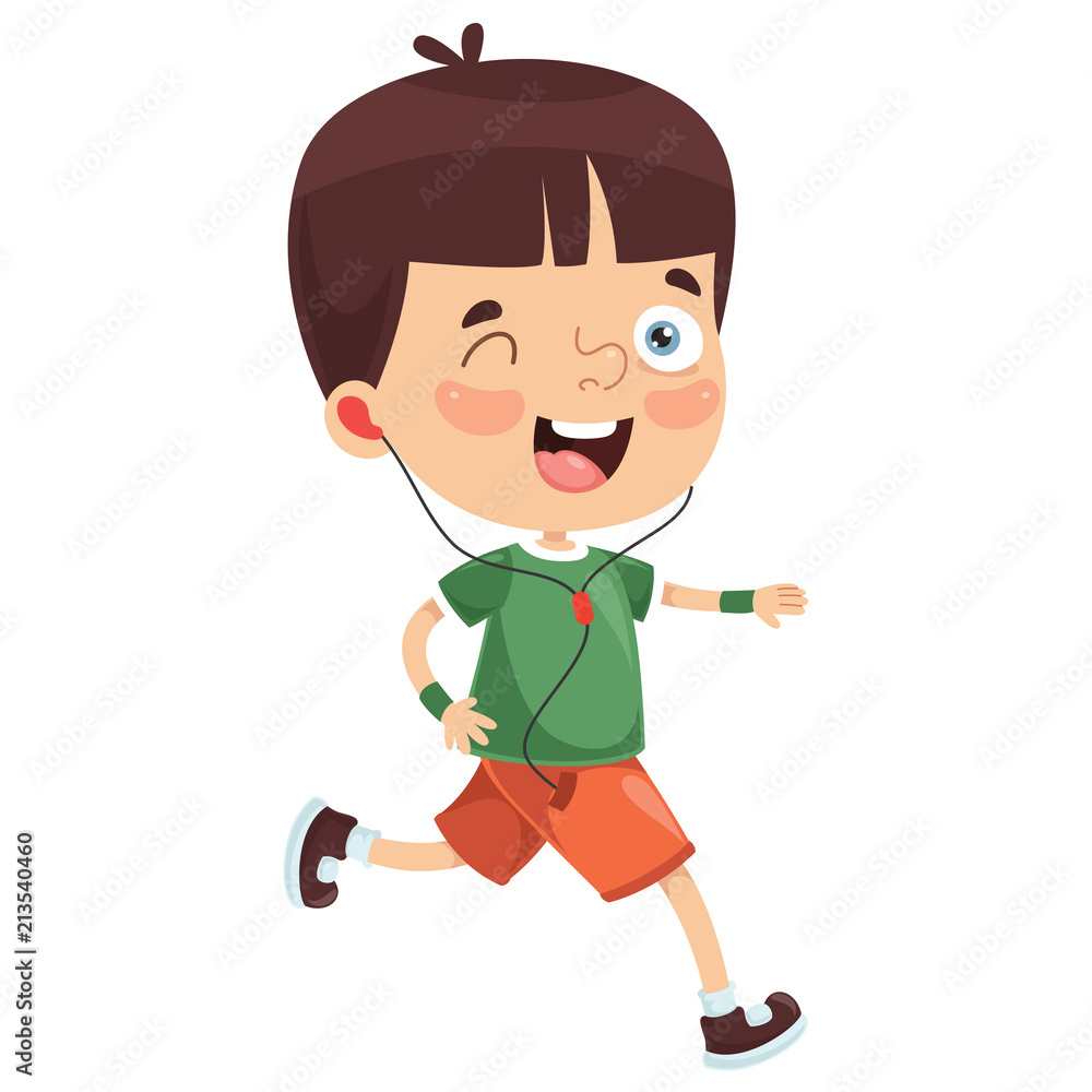 Vector Illustration Of Kid Running Vector Illustration Of Kid Running