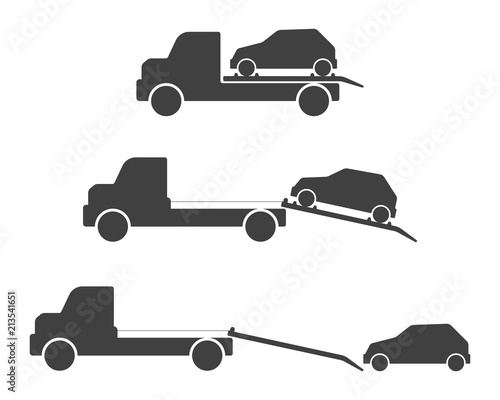 A set of car evacuation icons. Vector illustration on white background.