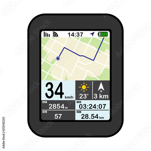 flat design gps device vector illustration on white background
