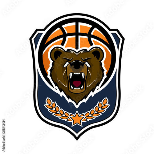Modern professional grizzly bear logo for a sport team