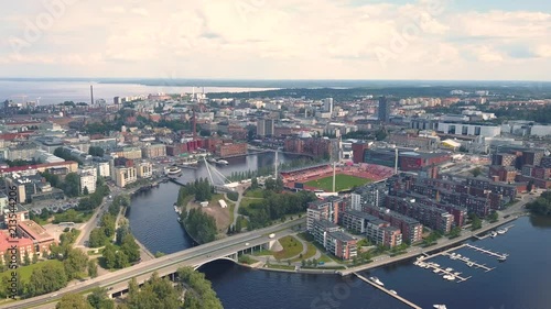 Aerial view of Tampere, one of the biggest cities in Finland