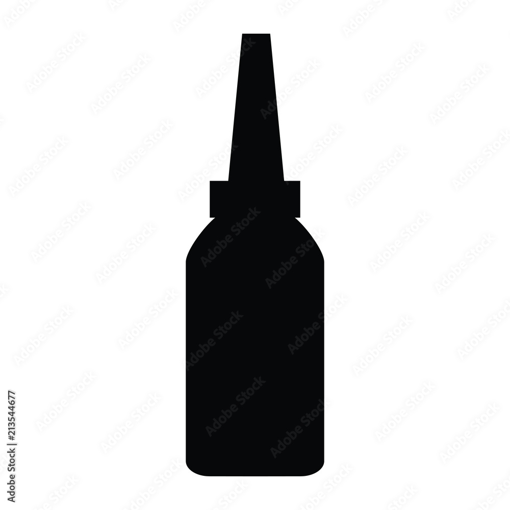 A black and white silhouette of a condiment bottle A black and white silhouette of a condiment bottle