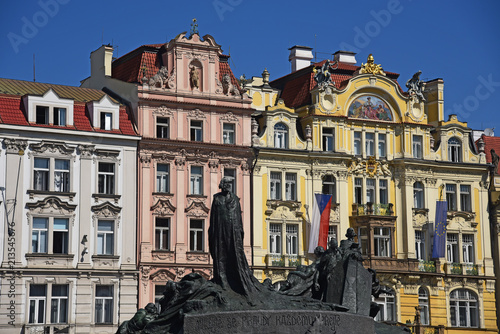 Jan Hus Memorial in Prague, Czech Republic.