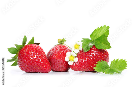 fraise sur fond blanc