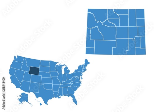 Map of Wyoming state