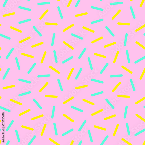 Geometric vector seamless pattern. Different shapes of thick lines. Sprinkle seamless pattern.